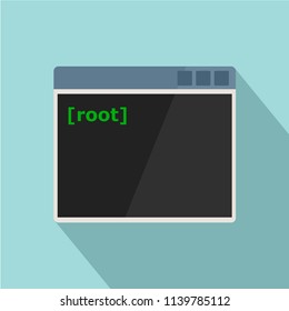 Root Window Icon. Flat Illustration Of Root Window Icon For Web Design