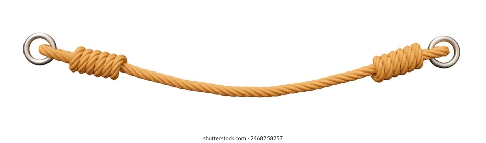 Rope with handle in realistic 3D rendering isolated in white background. Illustration 3d