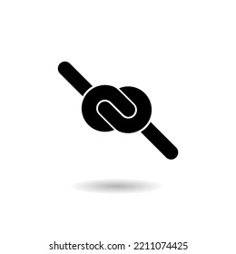 Rope Knot Icon Logo With Shadow