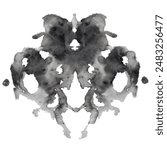 Rorschach watercolor inkblot test isolated on white background.