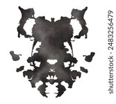 Rorschach watercolor inkblot test isolated on white background.