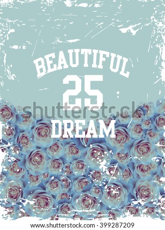 rose background with text