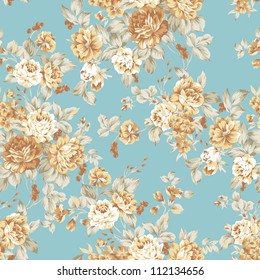 Rose bouquet design Seamless pattern with White background