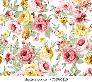 Beautiful Rose Flower Pattern Little Floral Stock Illustration ...