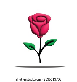 Rose Flower 3D Illustration Jpg Image