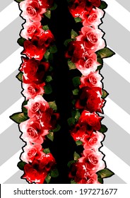 Rose Flower Border Print