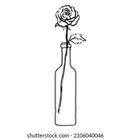Rose Flower Bottle Stock Illustration 2106040046 | Shutterstock