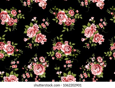 Seamless Classic Rose Background Stock Vector (Royalty Free) 114547501