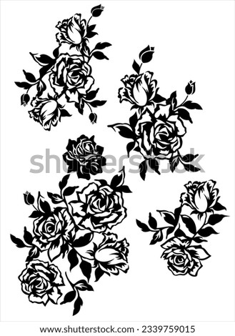 Rose flower vector pattern design