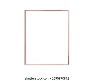 Rose Gold Frame Mockup On A White Background. 4x5 Ratio Vertical 