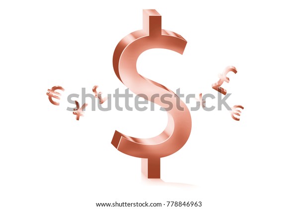 Rose Gold Metal Dollar Symbols Forex Stock Illustration 778846963 - 