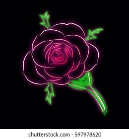 Rose Pattern Black Background Stock Illustration 597978620 | Shutterstock