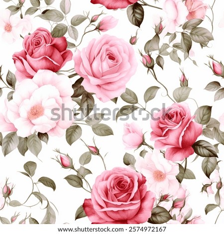 Rose pattern design seamless realistic pattern
