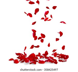 Rose petals fall to the floor. Isolated background. 3D render - Powered by Shutterstock