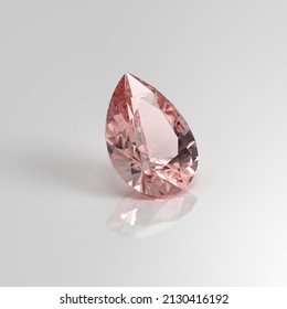 Rose Quartz Gemstone Pear Drop 3D Render