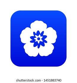 Rose Sharon  korean national flower icon digital blue for any design isolated white illustration