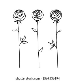 Flowers Doodle Sketch Isolated Vector Stock Vector (Royalty Free ...