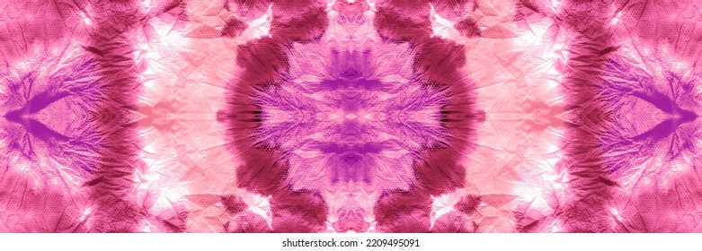 Rose Tie And Dye Fabric.  Purple Hippie Tie Dye Shirt. Rose Ikat. Tie And Dye. Watercolor Hand Drawn. Rose Shibori Stripes.