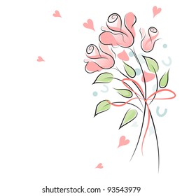 Rose Wedding Background With Confetti