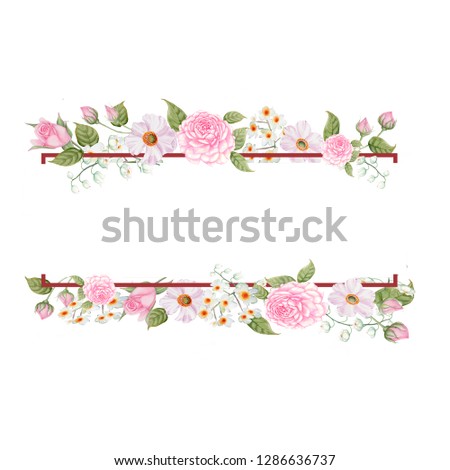 Similar – Beautiful exotic flower frame on white