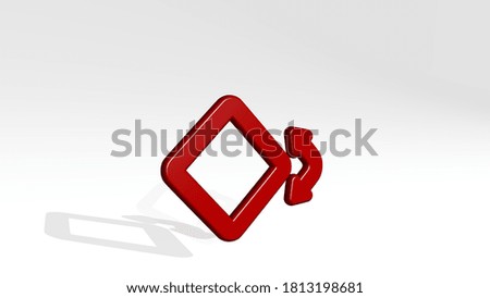 rotate 3D icon casting shadow, 3D illustration