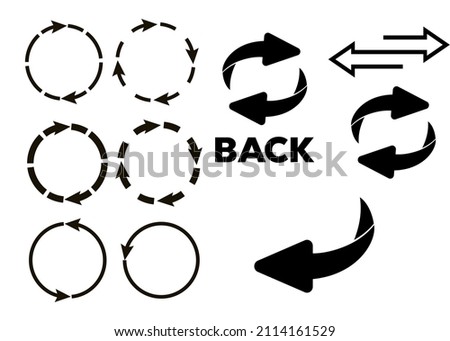 Rotating, circular, cyclic arrows. Recurrence sign. Flip over or turn arrow. Reverse sign