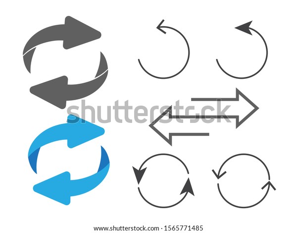 回転 円形 循環矢印 繰り返し記号 矢印を裏返すか 回転させます 逆符号 のイラスト素材