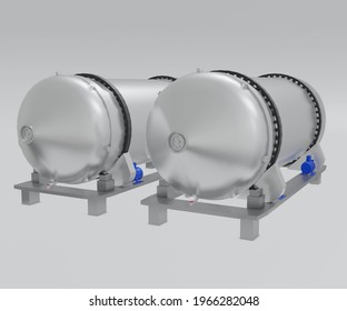 Rotating Drum Bioreactor For Solid State Fermentation 3d Rendering