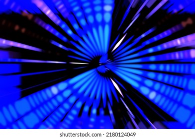 Rotating Light Show On Black Background. Luxury Streaks. Luminous Swirling Wallpaper. Space Tunnel. Circle Of Spinning Light Flashes Or Sparkler Led Traces. Glowing Concept Illustration.