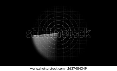 Rotating radar screen with target tracking.