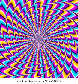 Rotation Colorful Spirals Spin Illusion Stock Illustration 347710502