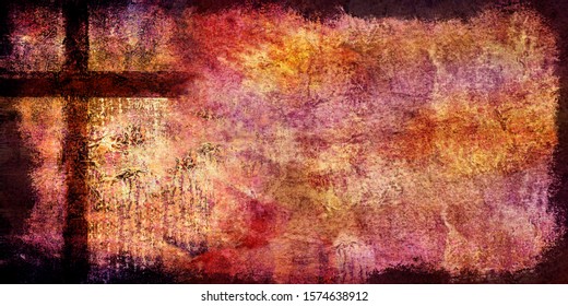 Rough Brown Cross Distressed Warm Colors Backdrop  Good For Worship Slide