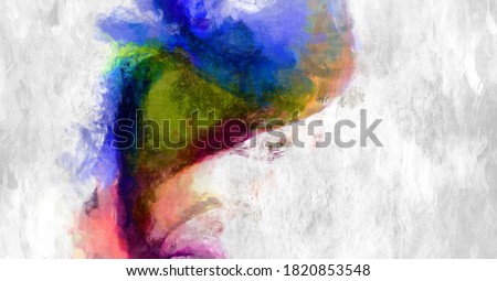 Rough brushstrokes on abstract background. Brush painting. Color strokes of paint. Unique wall art. Modern art on canvas. Colorful contemporary artwork. 