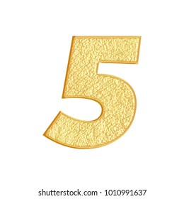 Rough Textured Bright Gold Number Five Stock Illustration 1010991637 ...