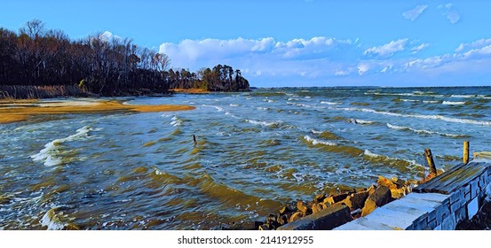 Rough Water, Chesapeake Bay, Illustration 