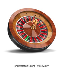 Roulette Wheel. 3d Image. Isolated White Background.