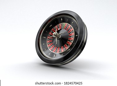 Roulette Wheel Isolated On White Background, 3d Rendering