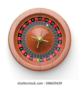 Roulette Wheel On White Background.From Above