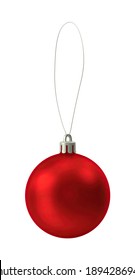 Round Christmas Ornament 3D Illustration On White Background