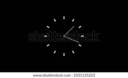 Round clock with rotating animated arrows. Alpha channel.