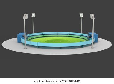 round cricket stadium background 3d render series 