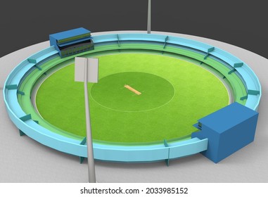 Round Cricket Stadium Background 3d Render Stock Illustration ...