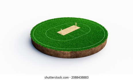 round cricket stadium miniature Sports Ground 3d illustration