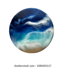 Round Epoxy Resin Art  Interior Painting