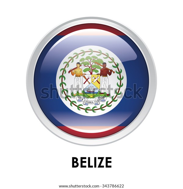 Round Flag Belize Stock Illustration 343786622