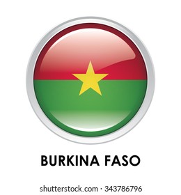 Round Flag Of Burkina Faso