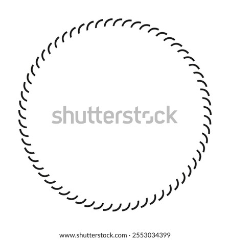 Round frame with geometric pattern for making stamps and patterns
