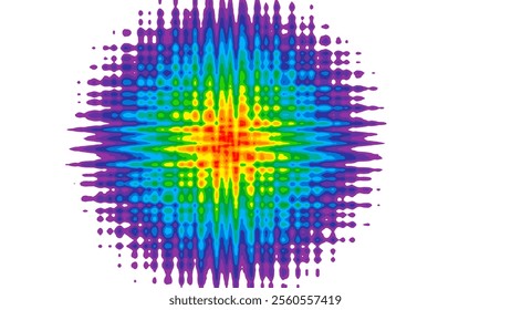 Round jittery circles in rainbow colors as a logo background with minimalistic concept. vector logo design. Concentric circles form a hypnotic spiral for sound waves, energy, noise. Circular pattern - Powered by Shutterstock