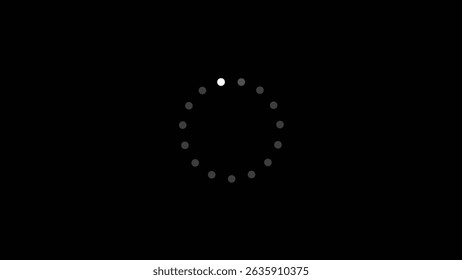 Round loading icon rotating smoothly. Suitable for interfaces and loading screens. 4k illustration.