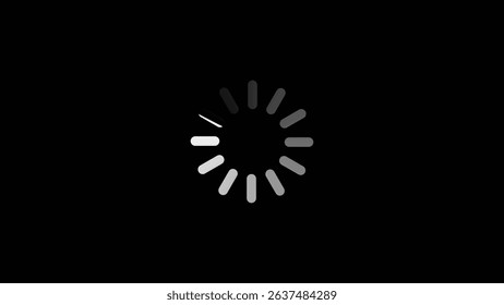 Round loading icon rotating smoothly. Suitable for interfaces and loading screens. 4k illustration.